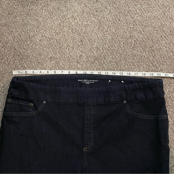 Chico’s Pull On Slim Boot Dark Wash Bootcut Jeans Size 18R Preppy Casual - Picture 6 of 8